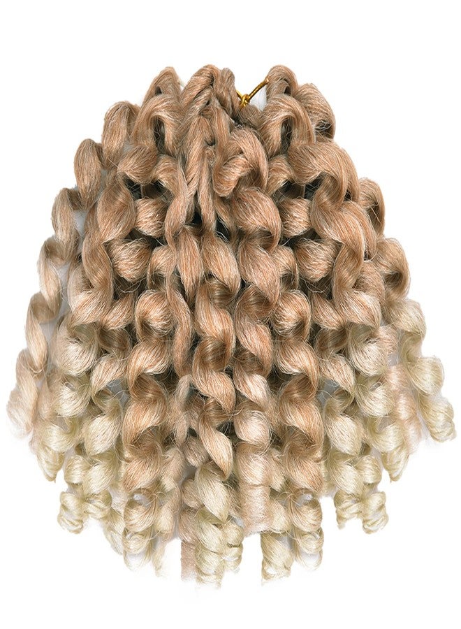 Luoyudu Wand Curl Crochet Hair,8 Inch 80g/pcs Ombre Wand Curl Crochet Hair for Black Women 5 Packs Jamaican Bounce Braiding Hair (5pcs,P27/613) - Image 4